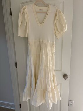 Ulla Johnson size L Cream Tiered Dress (broken zipper, but fits over head)